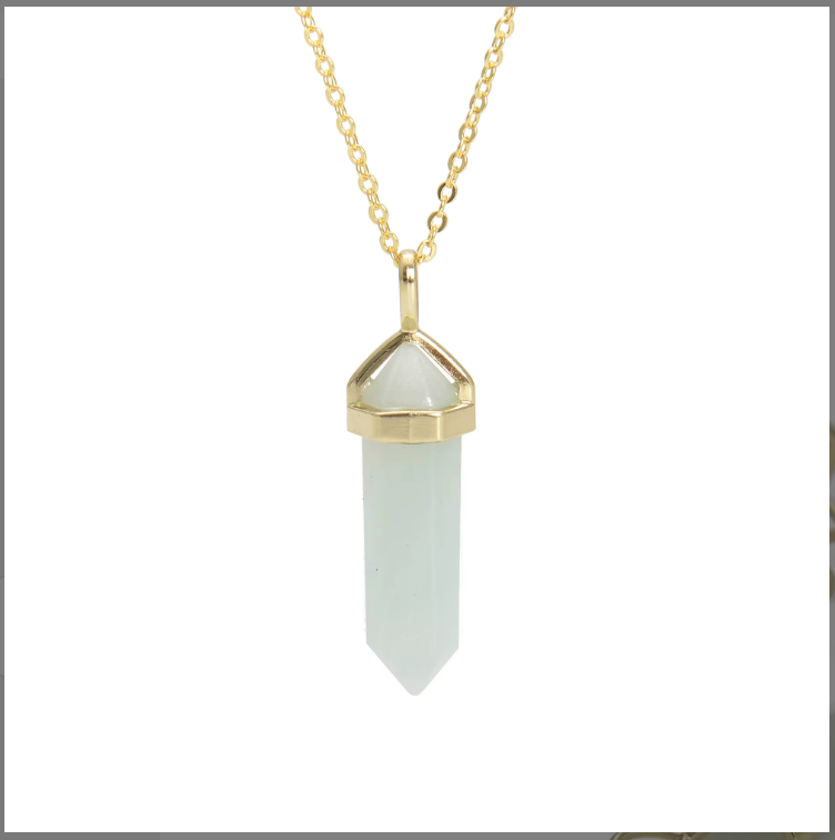 Natural Stone, Hexagonal, Pendant Necklace