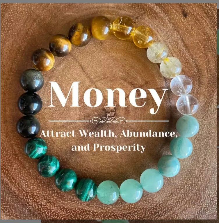 Natural Stone Beaded Bracelet, 8mm, Elastic Handmade Trendy Jewellery