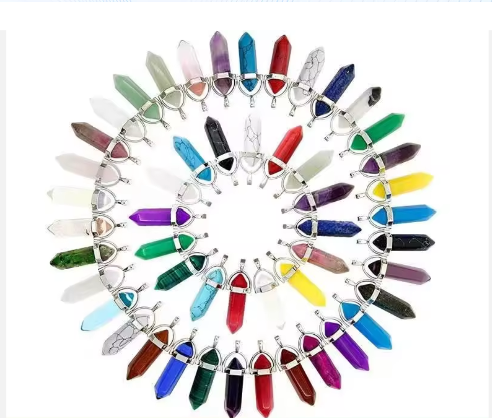 Natural Stone, Hexagonal, Pendant Necklace