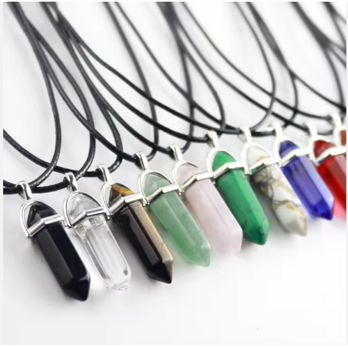 Natural Stone, Hexagonal, Pendant Necklace